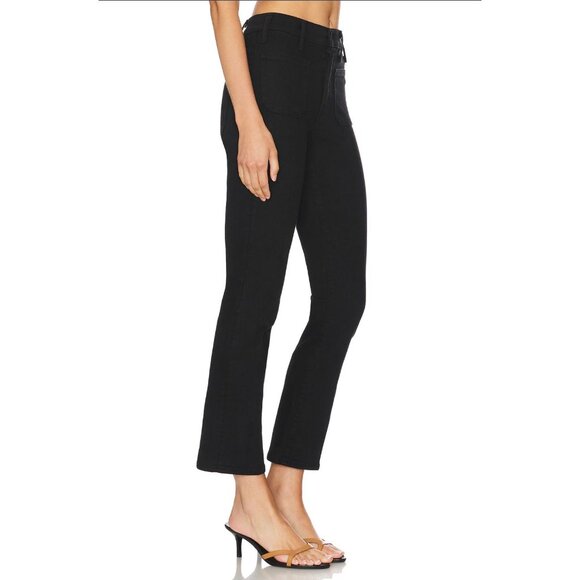 Mother The Patch Pocket Insider Ankle Crop Jeans Size 25 in Pitch Black - Picture 3 of 6